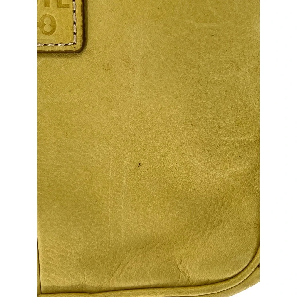 Fossil Leather Crossbody Bag Womens Yellow Adjustable Strap Travel Purse Y2K